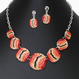 102059, ENAMEL TEXTURED GEOMETRIC NECKLACE