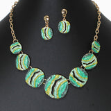 102059, ENAMEL TEXTURED GEOMETRIC NECKLACE
