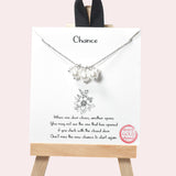102081, GOLD DIPPED, "CHANCE" PEARL CHARM NECKLACE