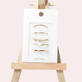 102086, GOLD DIPPED, DAINTY 5PCS RING SET