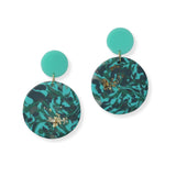 102103, ROUND GOLD GLITTER ACCENT CLAY RUBBER EARRING