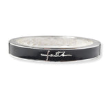 102117, "FAITH" ENAMEL OPEN BANGLE BRACELET
