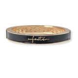 102117, "FAITH" ENAMEL OPEN BANGLE BRACELET