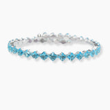 102124, SQUARE DIAMOND CUBIC ZIRCONIA STRETCH CUFF BRACELET