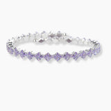 102124, SQUARE DIAMOND CUBIC ZIRCONIA STRETCH CUFF BRACELET