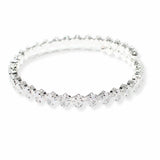 102124, SQUARE DIAMOND CUBIC ZIRCONIA STRETCH CUFF BRACELET