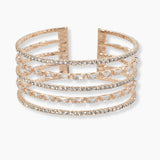 102128, RECTANGLE CUBIC ZIRCONIA CRYSTAL RHINESTONE STRETCH CUFF BRACELET