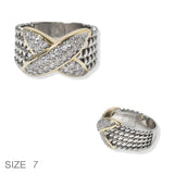 102131, "X" ACCENT CUBIC ZIRCONIA DESIGNER INSPIRED RING