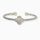 102133, CLOVER CUBIC ZIRCONIA DESIGNER INSPIRED CUFF BRACELET
