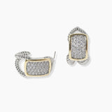 102142, 14K GOLD PLATED, MICRO PAVE CUBIC ZIRCONIA DESIGNER INSPIRED EARRING