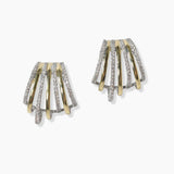 102144, 14K GOLD PLATED, DESIGNER INSPIRED PAVE CUBIC ZIRCONIA EARRING