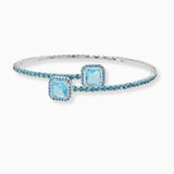 102154, GEOMETRIC CUBIC ZIRCONIA CRYSTAL RHINESTONE STRETCH CUFF BRACELET