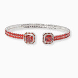 102156, GEOMETRIC CUBIC ZIRCONIA CRYSTAL RHINESTONE STRETCH CUFF BRACELET