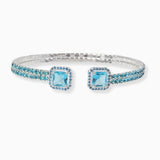 102156, GEOMETRIC CUBIC ZIRCONIA CRYSTAL RHINESTONE STRETCH CUFF BRACELET