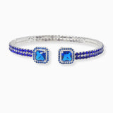 102156, GEOMETRIC CUBIC ZIRCONIA CRYSTAL RHINESTONE STRETCH CUFF BRACELET