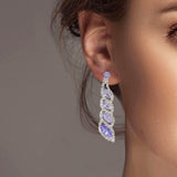 102158, MARQUISE CUBIC ZIRCONIA CRYSTAL RHINESTONE EARRING