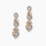 102159, HEART CUBIC ZIRCONIA CRYSTAL RHINESTONE EARRING