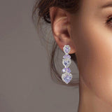 102159, HEART CUBIC ZIRCONIA CRYSTAL RHINESTONE EARRING