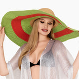 102160, OVERSIZED COLOR BLOCK WIRED EDGE SUN HAT