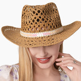 102163, SEQUIN BAND ACCENT WESTERN STRAW COWBOY HAT