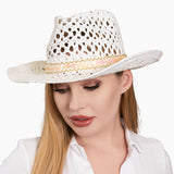 102163, SEQUIN BAND ACCENT WESTERN STRAW COWBOY HAT