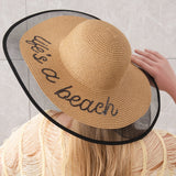 102166, "LIFE IS A BEACH" STRAW WIDE BRIM SUN HAT