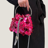 102170, ROUND ACCENT SEQUIN EMBELLISHED BAG