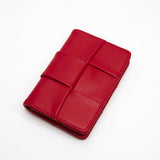 102175, SQUARE WEAVE FAUX LEATHER CARD HOLDER WALLET
