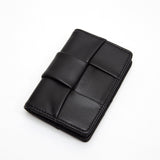 102175, SQUARE WEAVE FAUX LEATHER CARD HOLDER WALLET