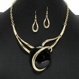 102182, ROUND GLASS STONE ACCENT NECKLACE