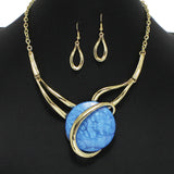 102182, ROUND GLASS STONE ACCENT NECKLACE