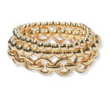 102184, MULTI LAYERED BALL BEADED STRETCH BRACELET