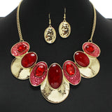 102186, OVAL GEOMETRIC CELLULOID ACETATE NECKLACE