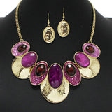 102186, OVAL GEOMETRIC CELLULOID ACETATE NECKLACE