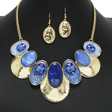 102186, OVAL GEOMETRIC CELLULOID ACETATE NECKLACE