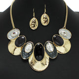 102186, OVAL GEOMETRIC CELLULOID ACETATE NECKLACE