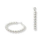 102188, 40MM BALL BEADED ROUND HOOP EARRING
