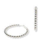 102189, 50MM BALL BEADED ROUND HOOP EARRING