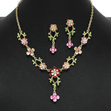 102191, FLOWER BRANCH ENAMEL NECKLACE