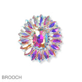 102195, OVAL MARQUISE RHINESTONE PIN BROOCH