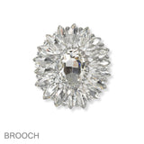 102195, OVAL MARQUISE RHINESTONE PIN BROOCH