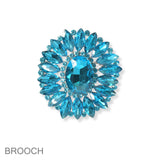 102195, OVAL MARQUISE RHINESTONE PIN BROOCH