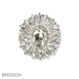 102195, OVAL MARQUISE RHINESTONE PIN BROOCH