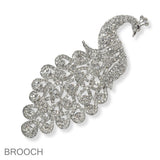 102196, PEACOCK CRYSTAL RHINESTONE PIN BROOCH