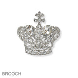 102200, CROWN CRYSTAL RHINESTONE PIN BROOCH