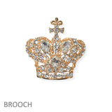102200, CROWN CRYSTAL RHINESTONE PIN BROOCH