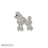102201, POODLE DOG CRYSTAL RHINESTONE PIN BROOCH