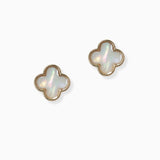 102202, MOTHER OF PEARL CLOVER STUD EARRING
