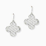 102203, QUATREFOIL CUTOUT PATTERN METAL EARRING