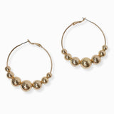 102211, BALL BEADED ROUND HOOP EARRING